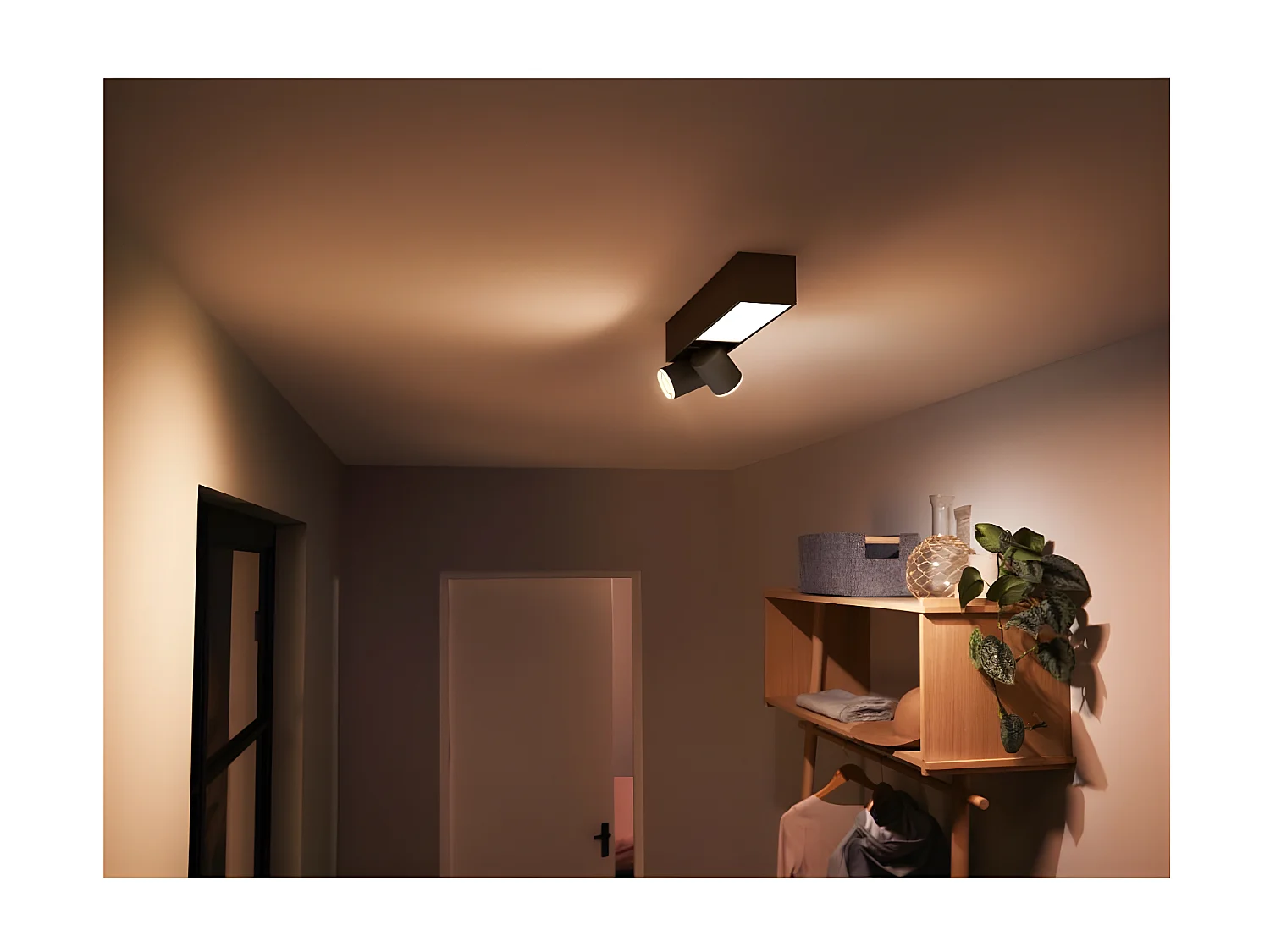 Plafonnier LED White Color Centris GU10 2x5.7W  Hue Noir