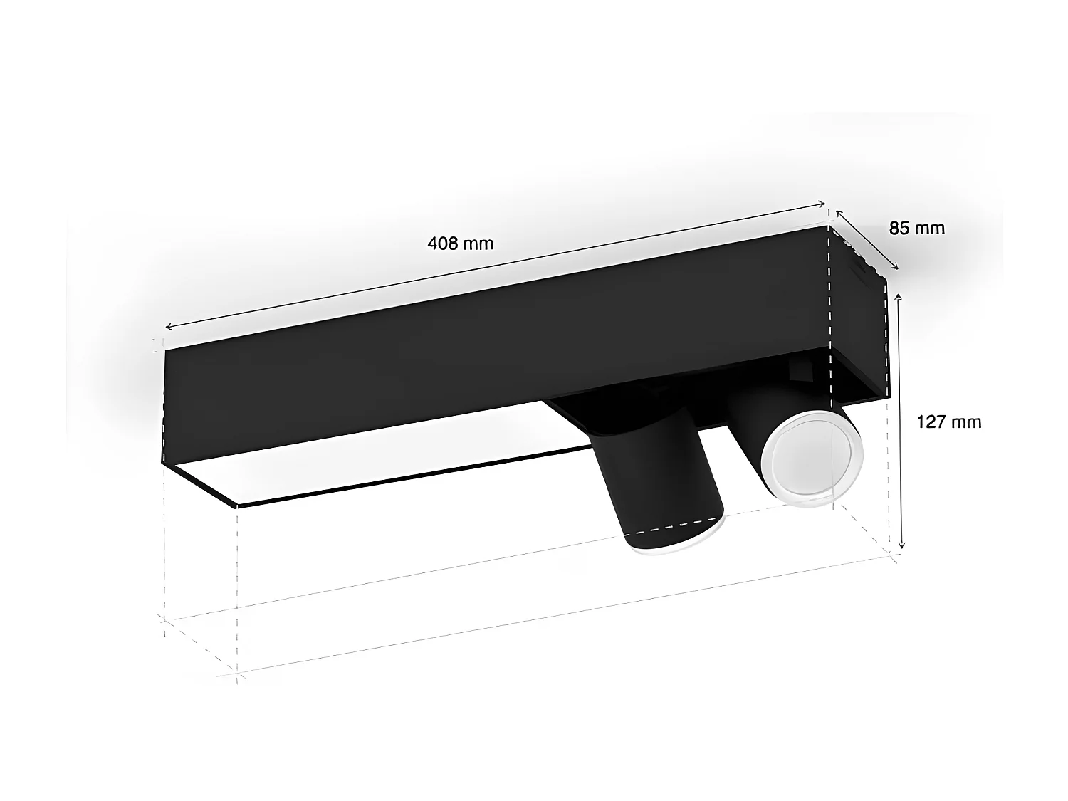 Plafonnier LED White Color Centris GU10 2x5.7W  Hue Noir