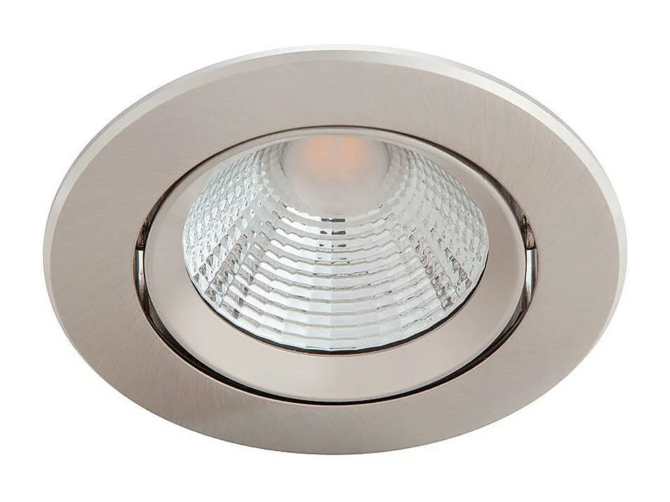 Downlight LED Regolabile 5.5W Sparkle Foro Ø 70 mm Nichel Bianco Caldo 2700K