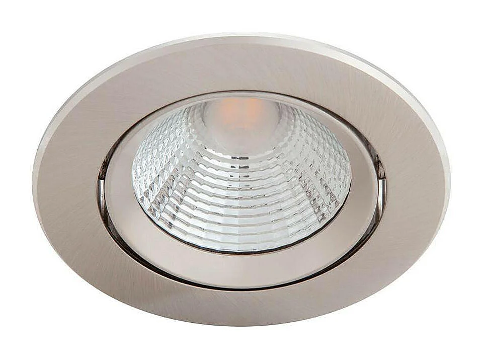 Downlight LED Regolabile 5.5W Sparkle Foro Ø 70 mm Nichel Bianco Caldo 2700K
