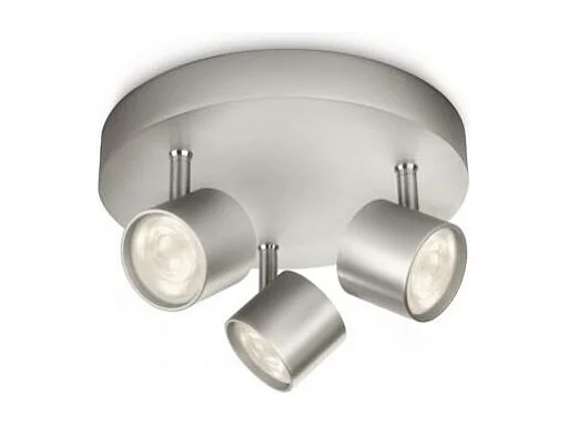 Lampada da Soffitto LED Orientabile con Tre Faretti 3x4.5W Star Argento