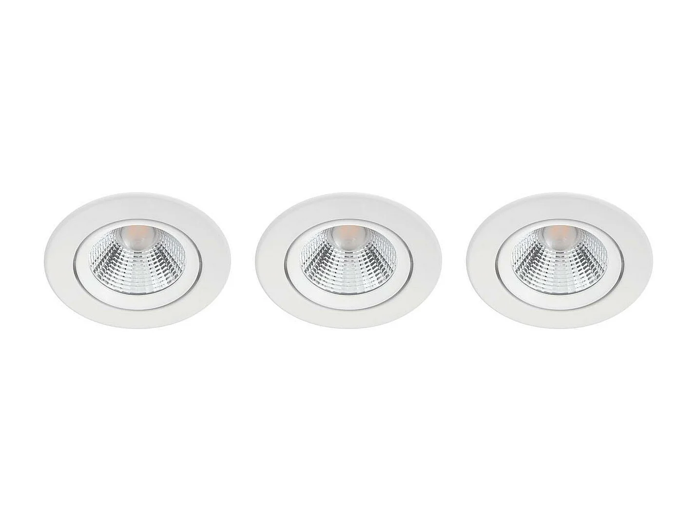 Pack de 3 Spots Downlight LED  Dimmable Sparkle 5.5W Coupe Ø 70mm Blanc