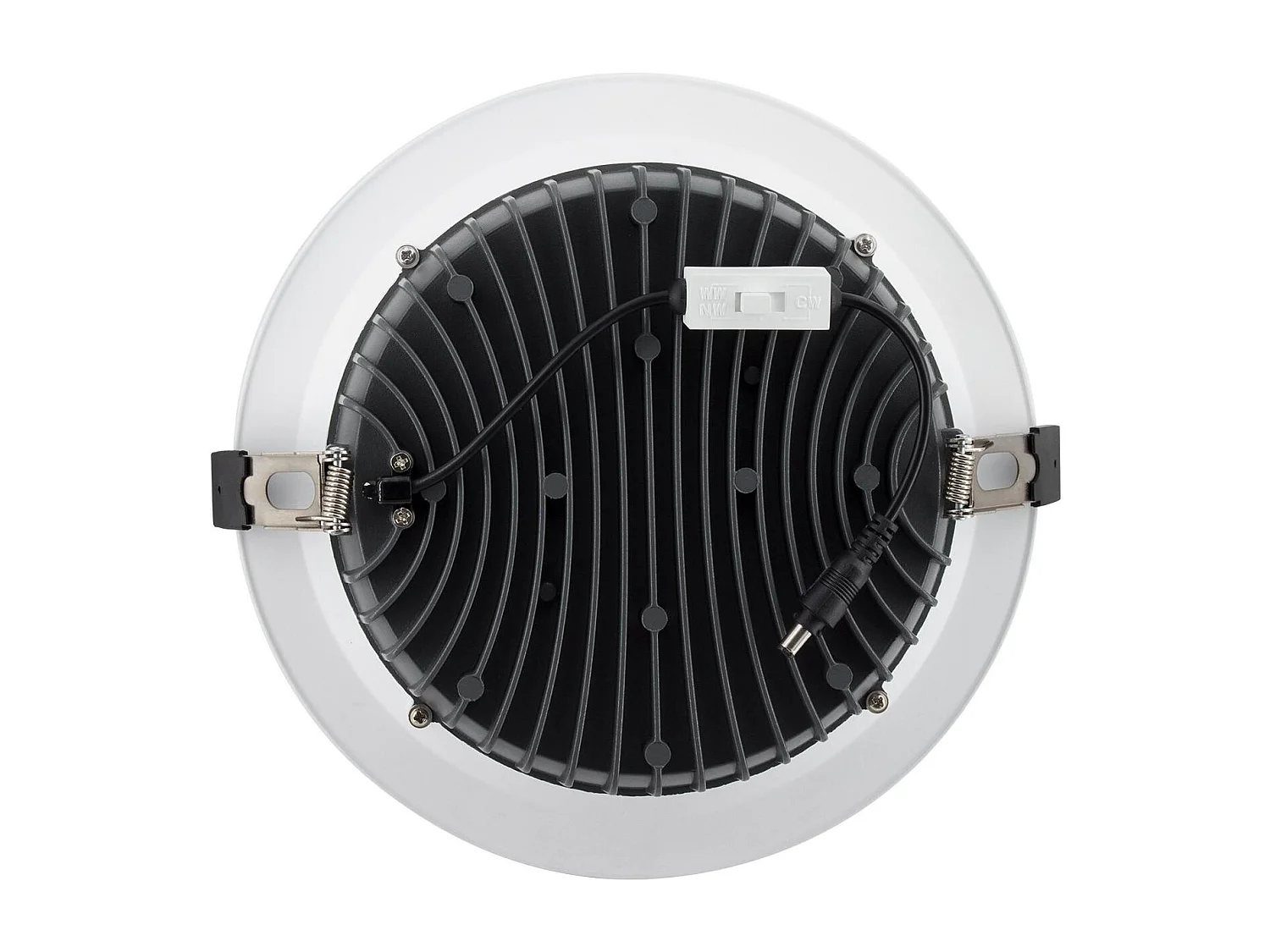 Downlight LED 20W Rond  AERO CCT Sélectionnable 130 lm/W Microprismatique  Coupe Ø 155 mm Sélectionnable (chaud-neutre-froid)