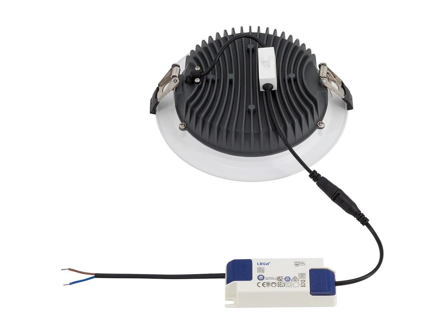 Downlight LED 20W Circolare AERO CCT Selezionabile 130 lm/W Microprismatico Foro Ø 155 mm Selezionabile (Caldo-Naturale-Freddo)