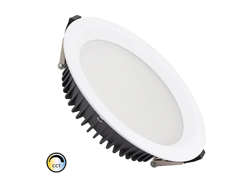 Downlight LED 20W Rond  AERO CCT Sélectionnable 130 lm/W Microprismatique  Coupe Ø 155 mm Sélectionnable (chaud-neutre-froid)