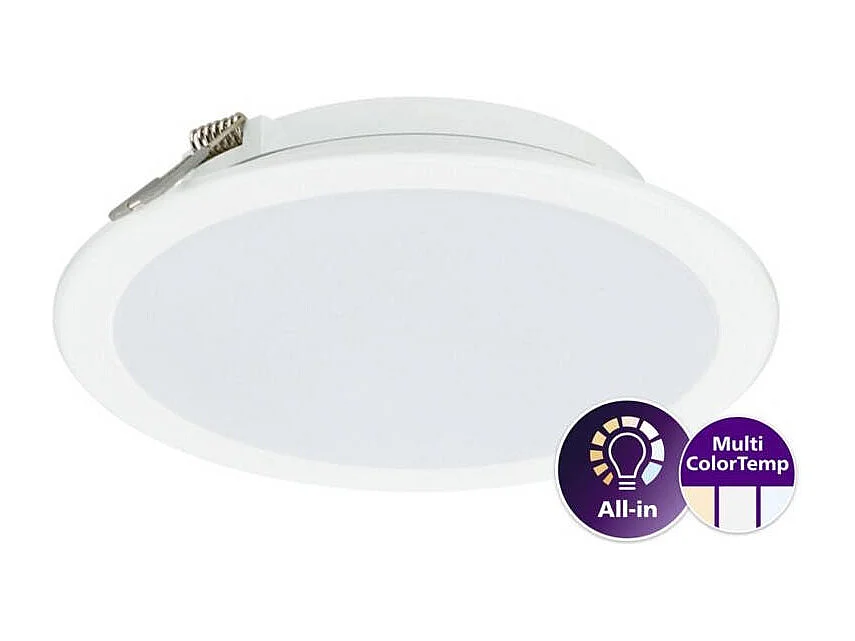 Downlight LED 12W CCT Sélectionnable  Ledinaire Slim Coupe Ø 150mm DN065B G4 Sélectionnable (chaud-neutre-froid)