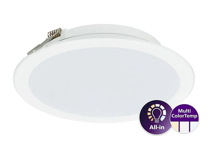 Downlight LED 12W CCT Sélectionnable  Ledinaire Slim Coupe Ø 150mm DN065B G4 Sélectionnable (chaud-neutre-froid)