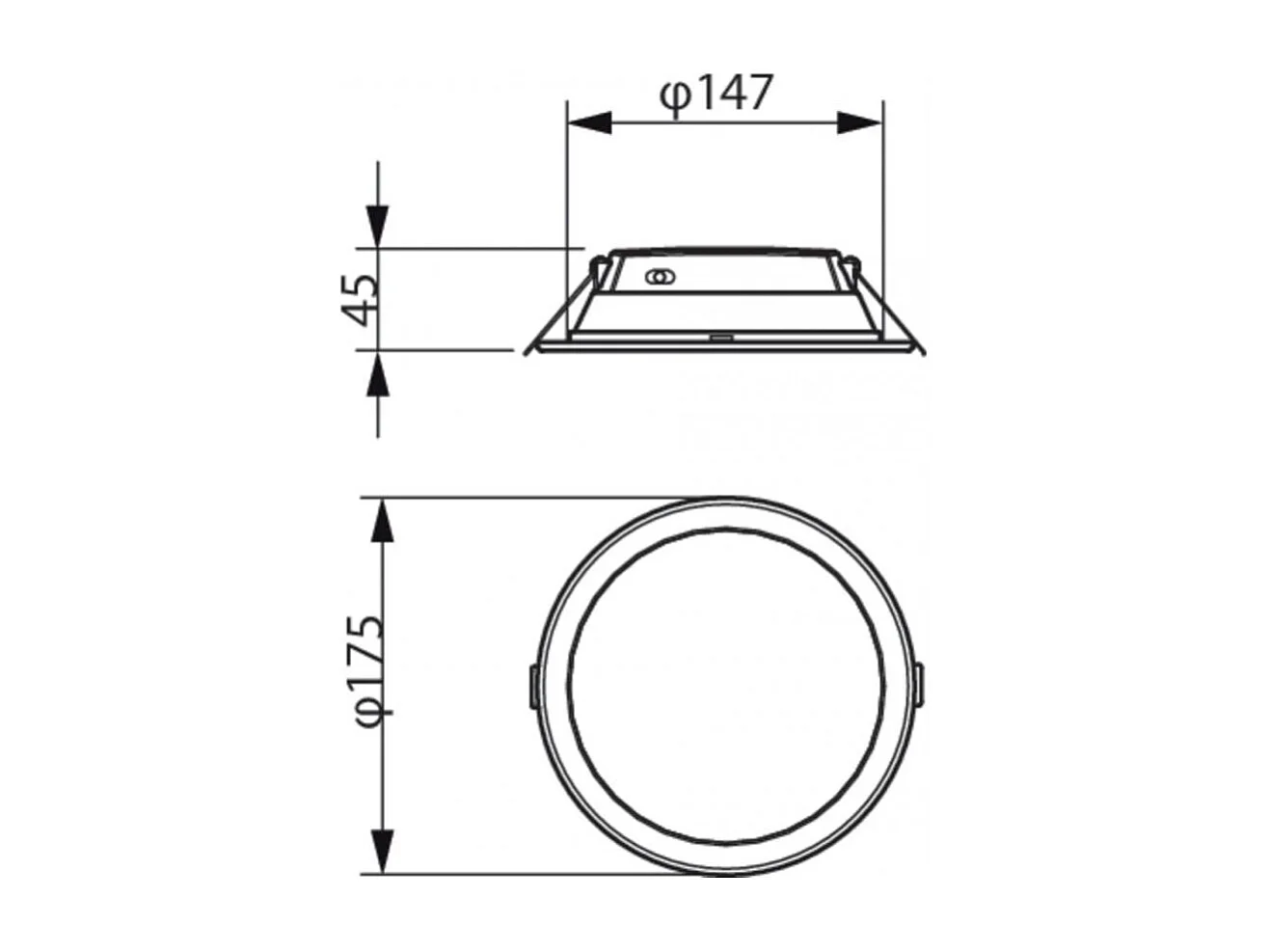 Downlight LED 12W CCT Sélectionnable  Ledinaire Slim Coupe Ø 150mm DN065B G4 Sélectionnable (chaud-neutre-froid)