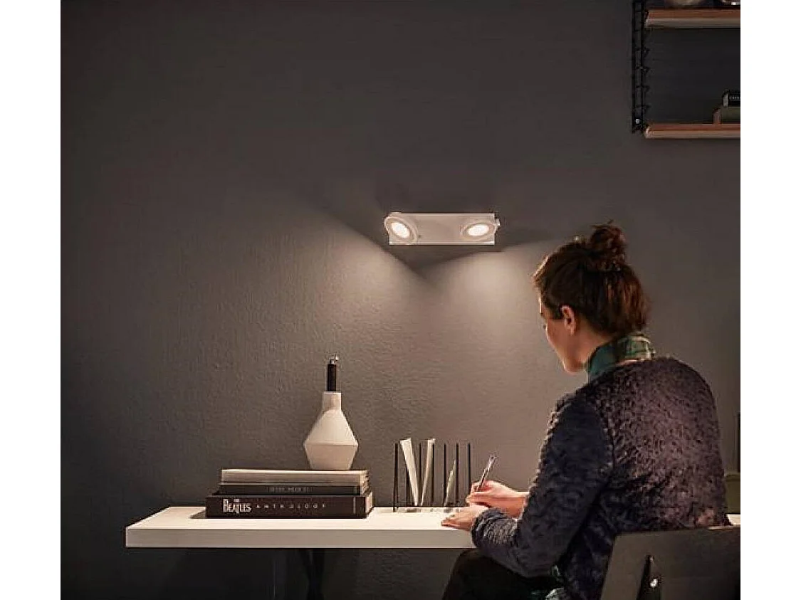 TechBrey Lámpara de Techo LED Regulable WarmGlow 2x4.5W PHILIPS Clockwork