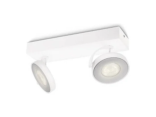 Lampada da Soffitto LED Regolabile Orientabile WarmGlow 2x4.5W Clockwork Bianco