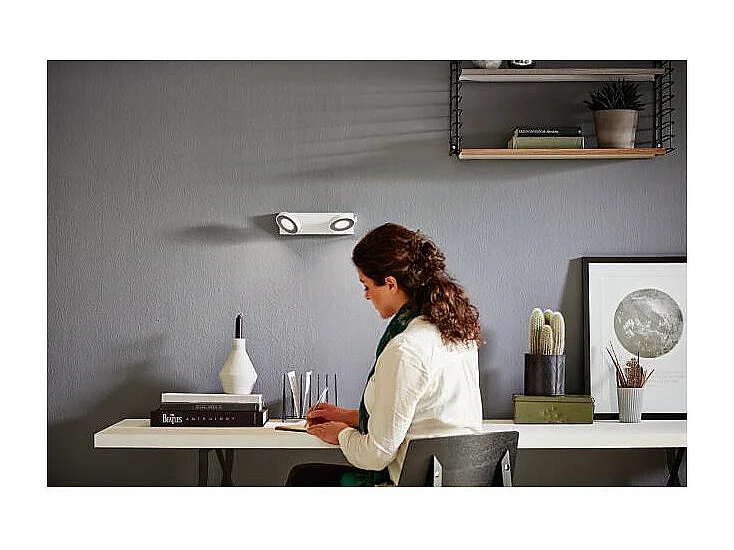 Lampada da Soffitto LED Regolabile Orientabile WarmGlow 2x4.5W Clockwork Bianco