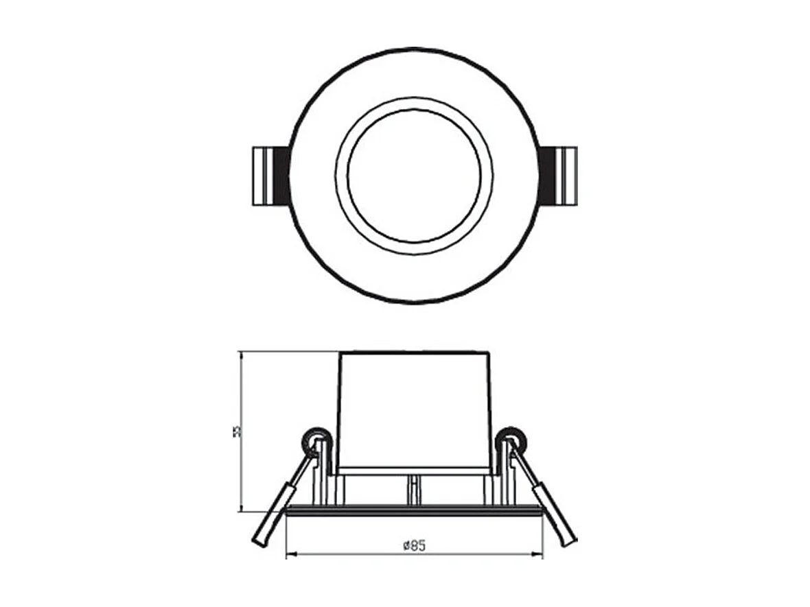 Spot Downlight LED  Dimmable Sparkle 5.5W Coupe Ø 70mm 2700K Blanc Blanc chaud