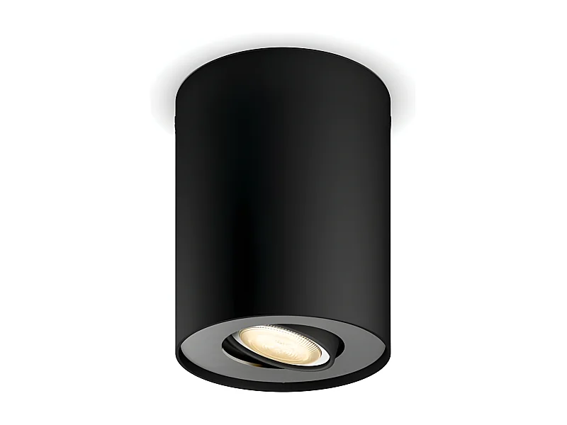 Aplique de Techo White Ambiance GU10 Hue Pillar Simple Negro