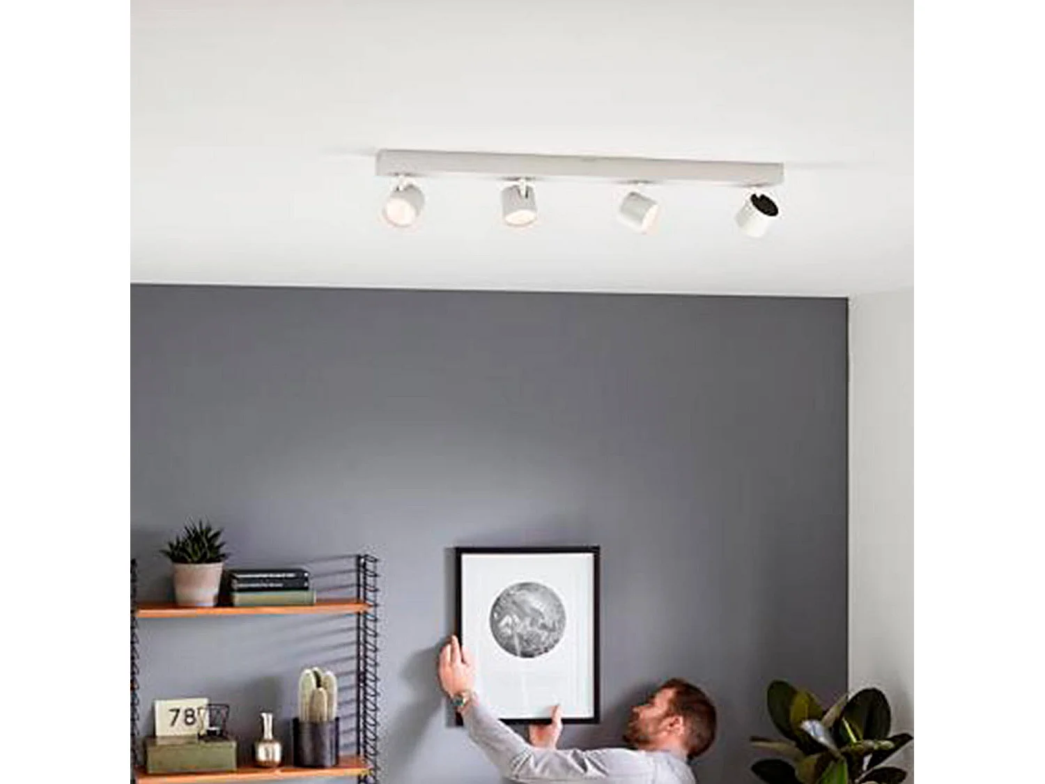 TechBrey Lámpara de Techo LED Regulable WarmGlow 4 Focos 4x4.5W PHILIPS Star