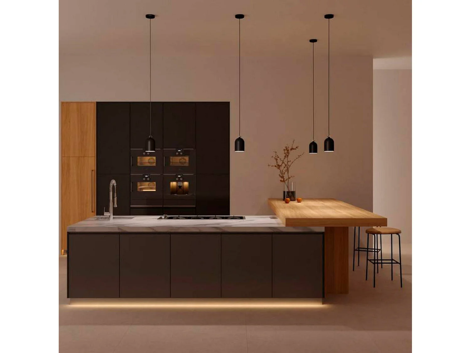 Lampada a Sospensione CREATIVE-CABLES Modello PDM Mini Campana XS Nero