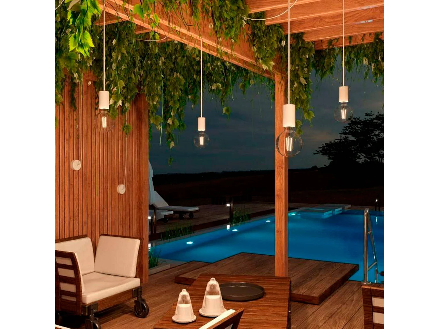 TechBrey Lámpara Colgante Aluminio Descentralizada para Exterior IP65 Eiva Elegant Creative-Cables PDEBIEL0150SM01