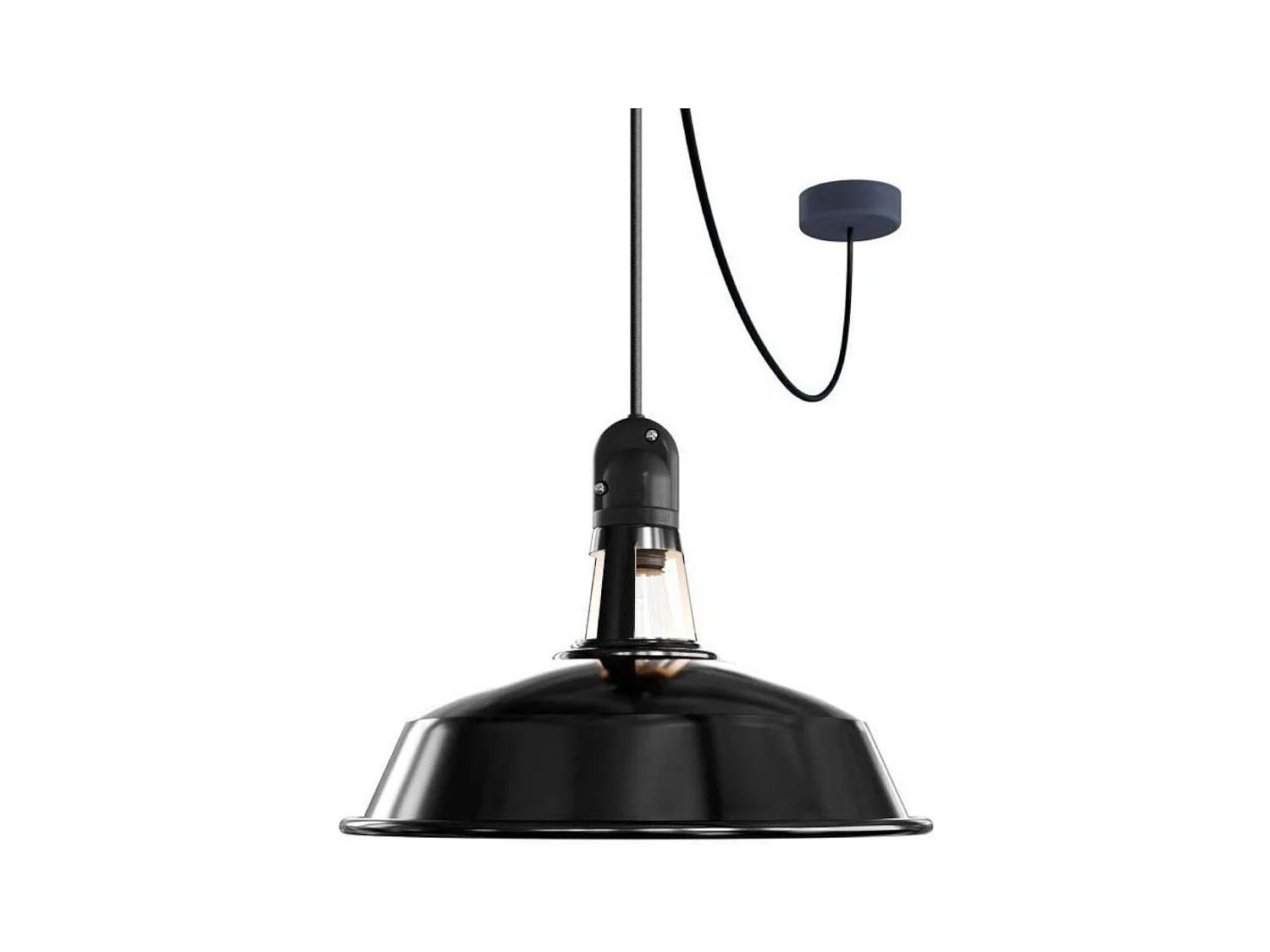 Lampada a Sospensione con Paralume in Aluminio per Esterni IP65 Eiva Elegant PDENE50SM01PAM11VBL CREATIVE-CABLES Nero