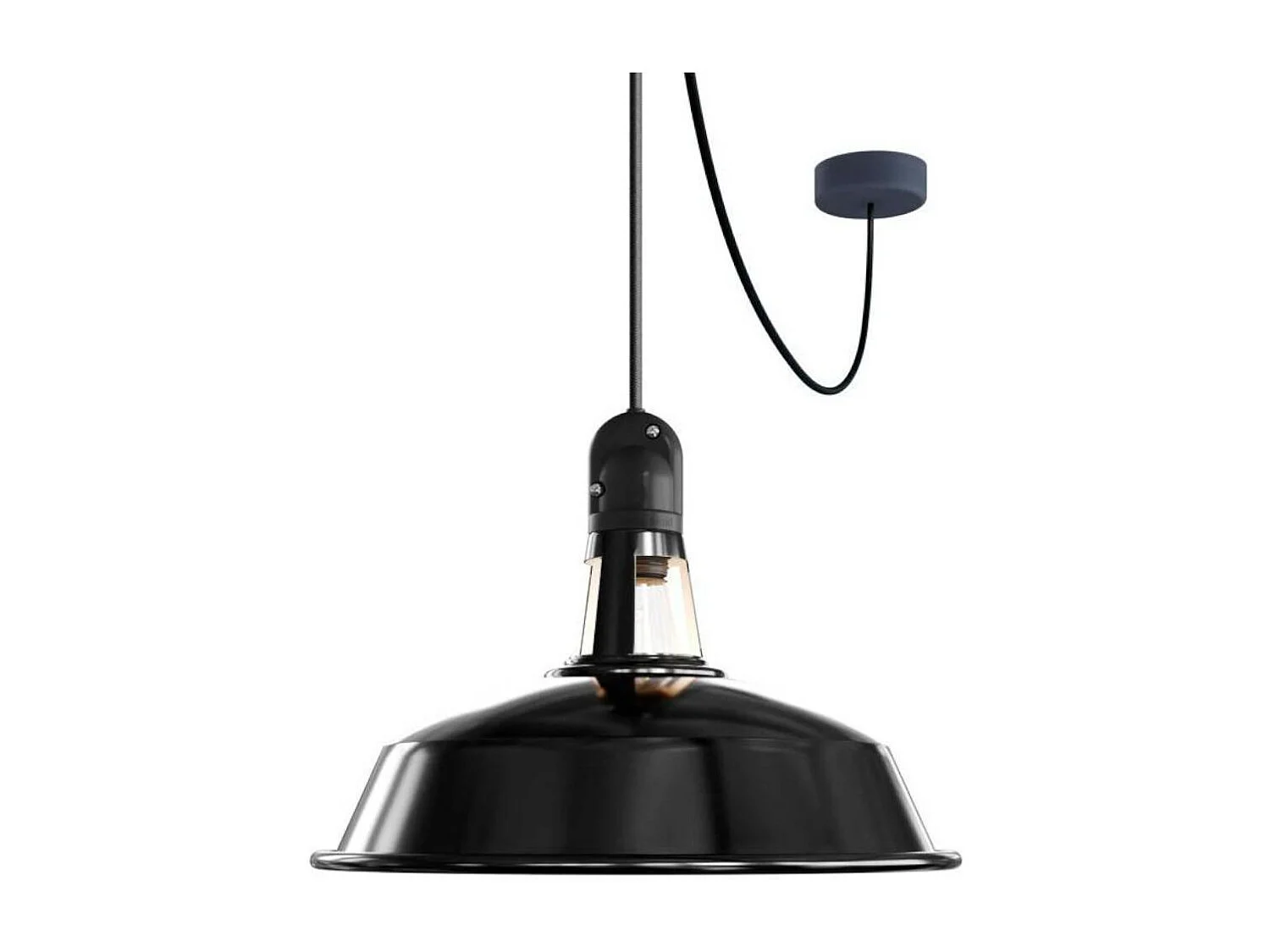 Lampada a Sospensione con Paralume in Aluminio per Esterni IP65 Eiva Elegant PDENE50SM01PAM11VBL CREATIVE-CABLES Nero