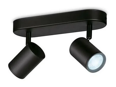 Plafonnier LED Dimmable CCT Smart WiFi+Bluetooth 4.9W Deux Spots WiZ Imageo Noir