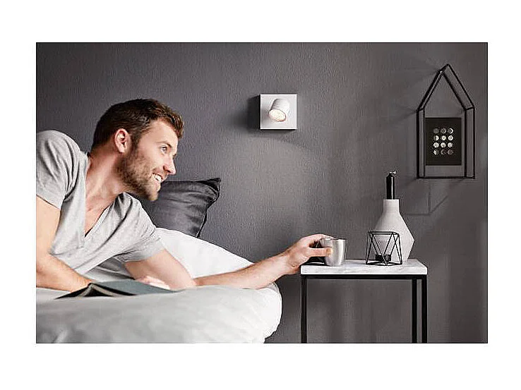 Plafonnier LED Dimmable WarmGlow avec 1 Spot 4.5W  Star Blanc 2200 - 2700K