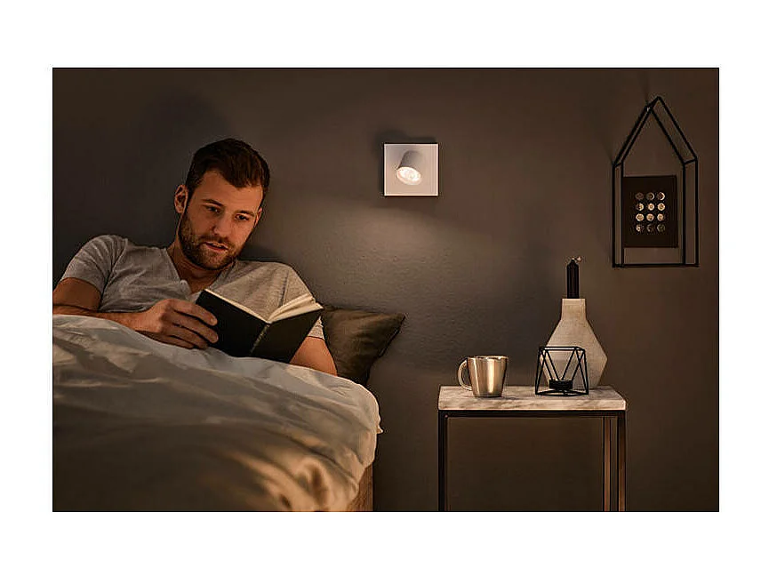 Plafonnier LED Dimmable WarmGlow avec 1 Spot 4.5W  Star Blanc 2200 - 2700K