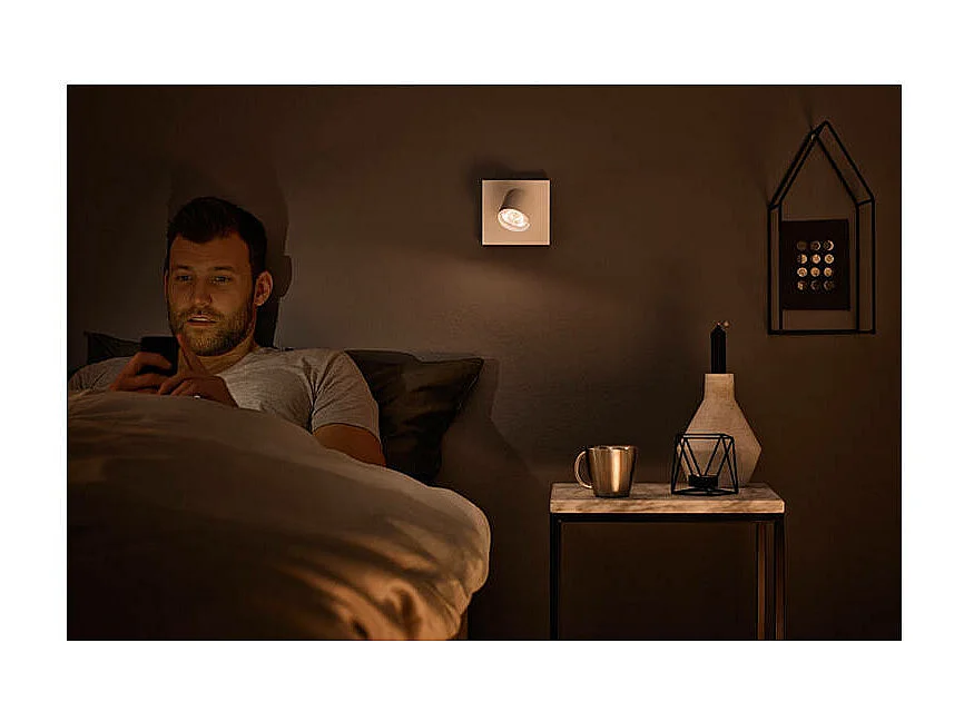 Plafonnier LED Dimmable WarmGlow avec 1 Spot 4.5W  Star Blanc 2200 - 2700K