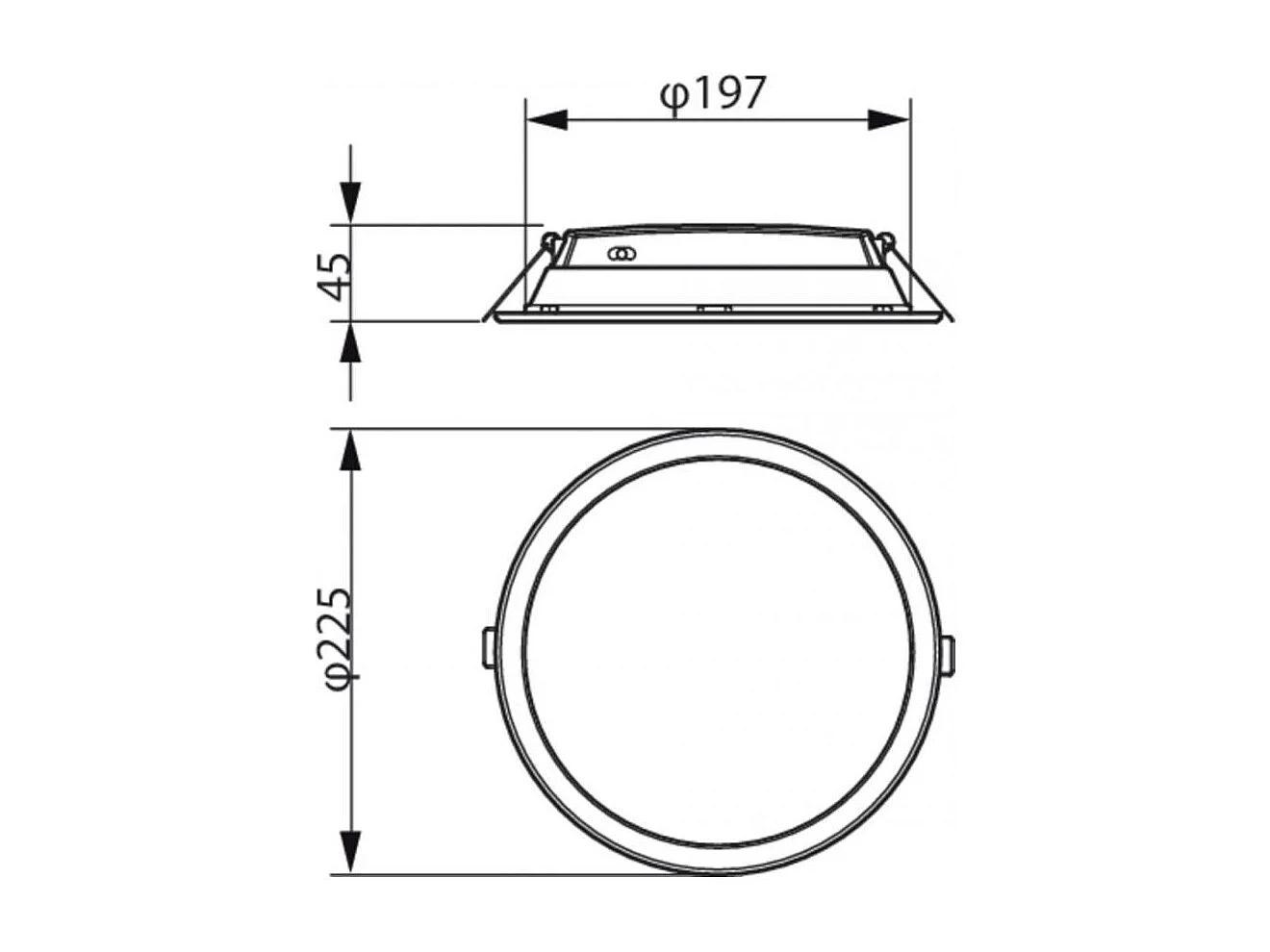 Downlight LED  Slim Ledinaire 19.5W CCT DN065B G3 Coupe Ø 200mm Sélectionnable (chaud-neutre-froid)