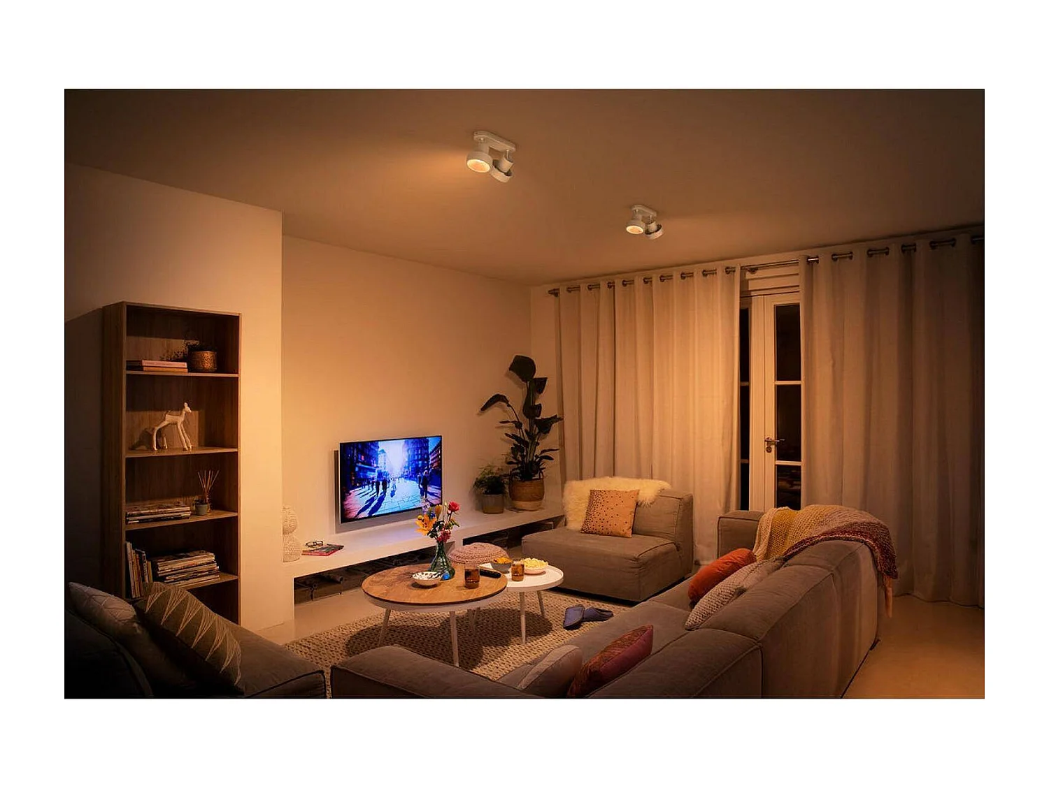 TechBrey Lámpara de Techo LED 2 Focos PHILIPS Bukko 2x4.3W