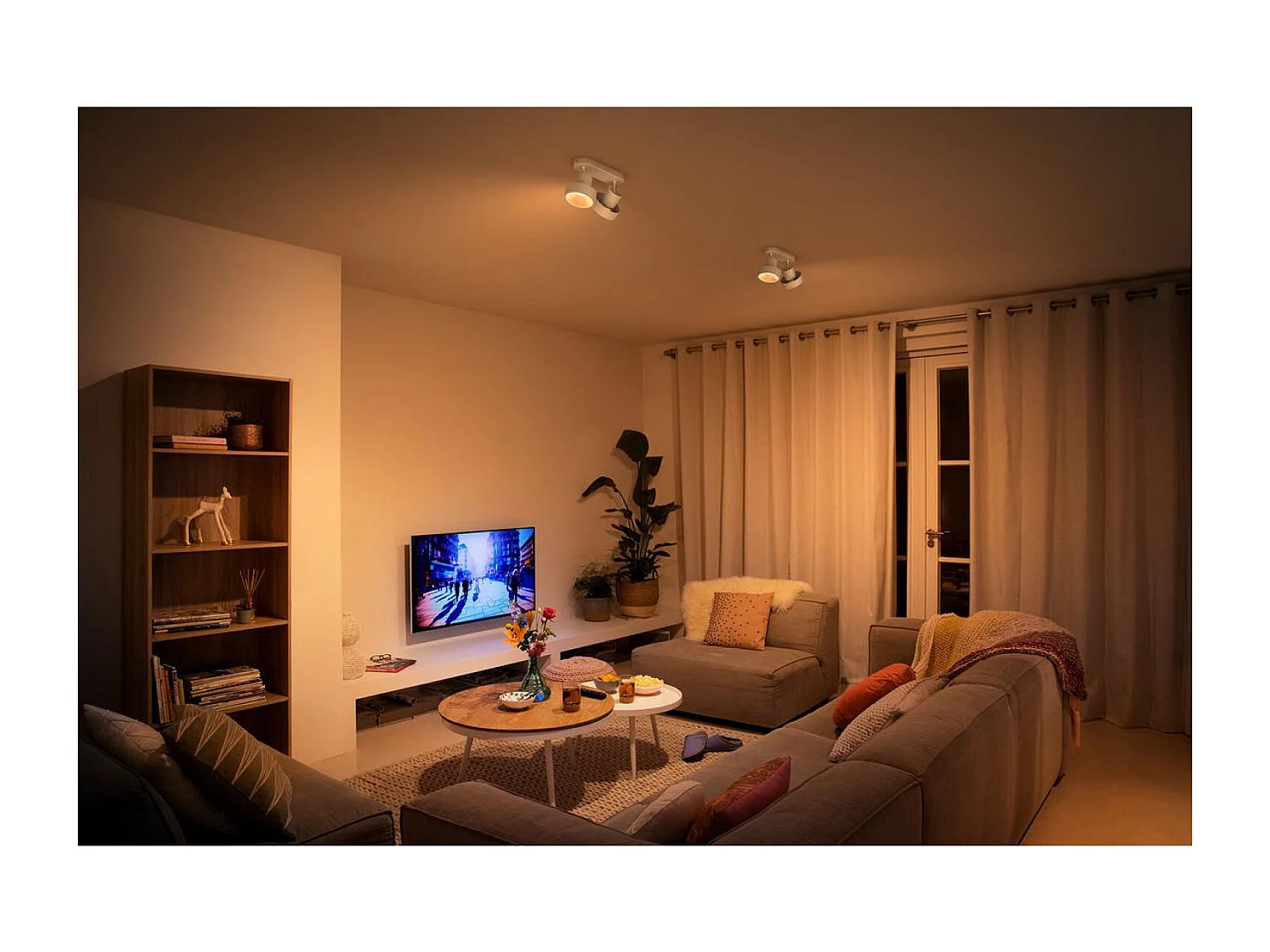 Plafonnier LED  2 Spots Bukko 4.3W Blanc