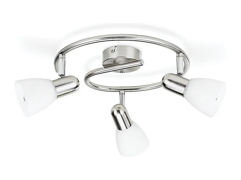 Lampada da Soffitto con Tre Faretti Spirale Burlap Cromato