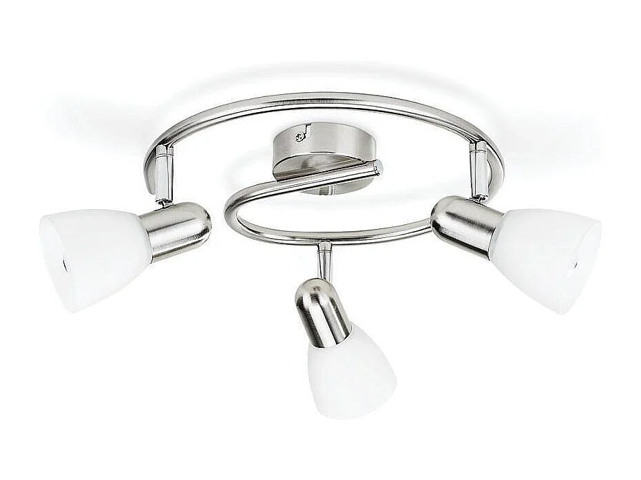 Lampada da Soffitto con Tre Faretti Spirale Burlap Cromato