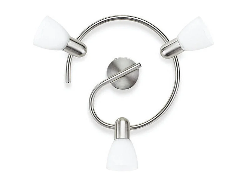 Lampada da Soffitto con Tre Faretti Spirale Burlap Cromato