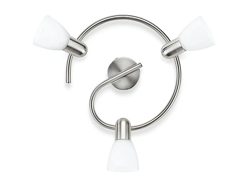 Lampada da Soffitto con Tre Faretti Spirale Burlap Cromato