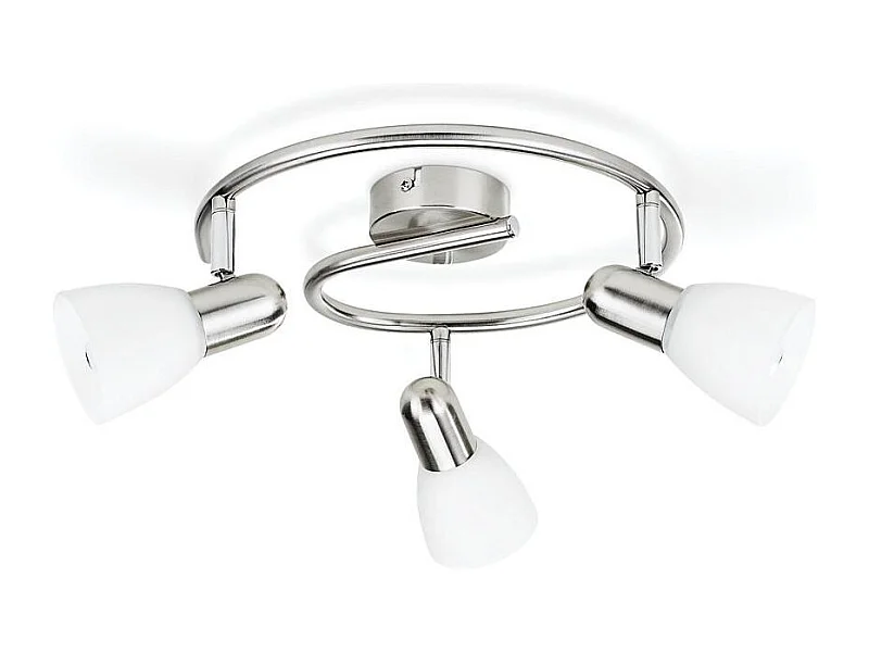 Lampada da Soffitto con Tre Faretti Spirale Burlap Cromato