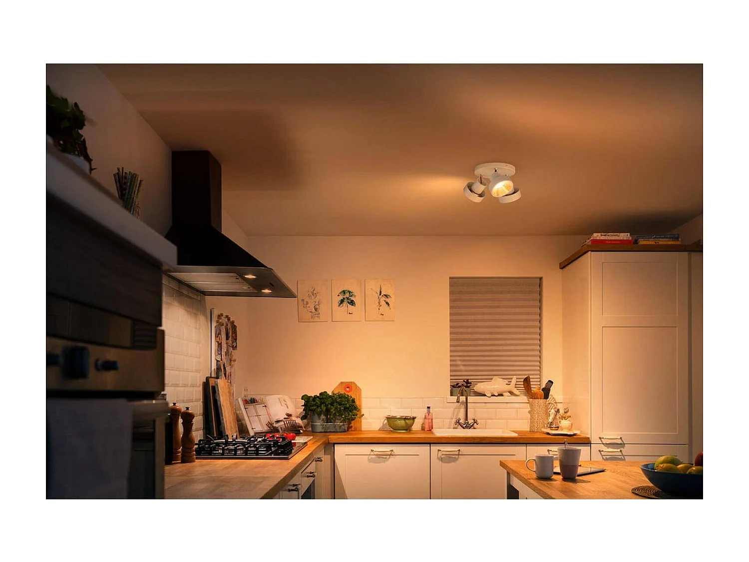 Plafonnier LED  3 Spots Bukko 3x4.3W Blanc