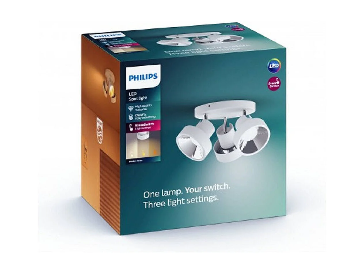 Plafonnier LED  3 Spots Bukko 3x4.3W Blanc