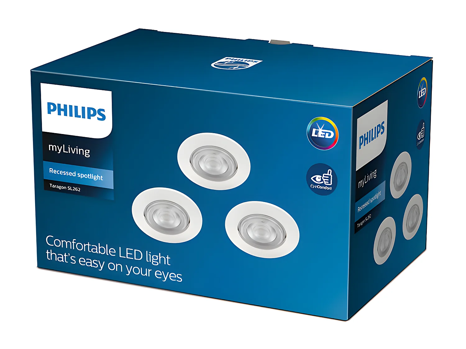 Pack de 3 Spots Downlight LED  Taragon 4.5W Coupe Ø 70mm Blanc  2700K