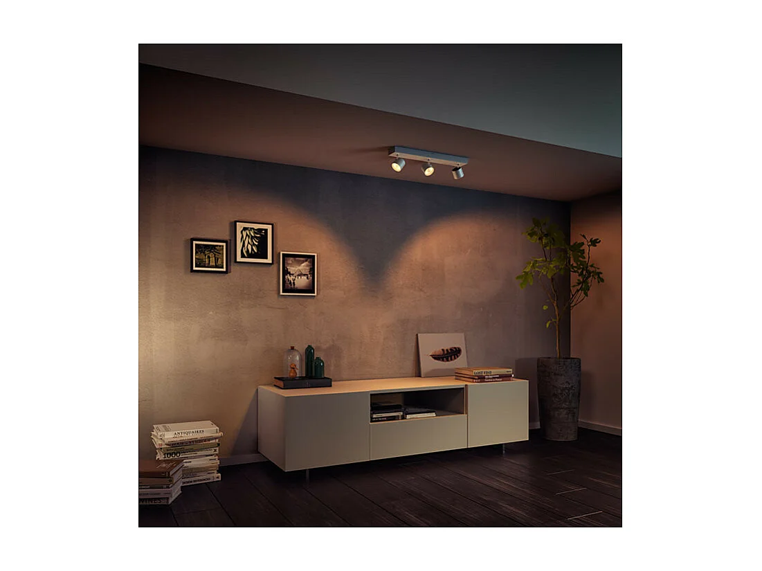 Plafonnier LED Dimmable WarmGlow avec 3 Spots 3x4.5W  Star Blanc 2200 - 2700K