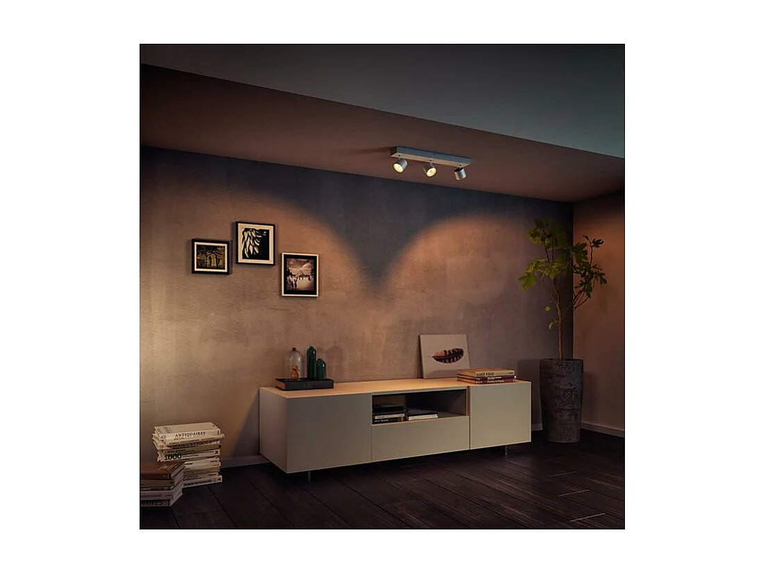 Plafonnier LED Dimmable WarmGlow avec 3 Spots 3x4.5W  Star Blanc 2200 - 2700K