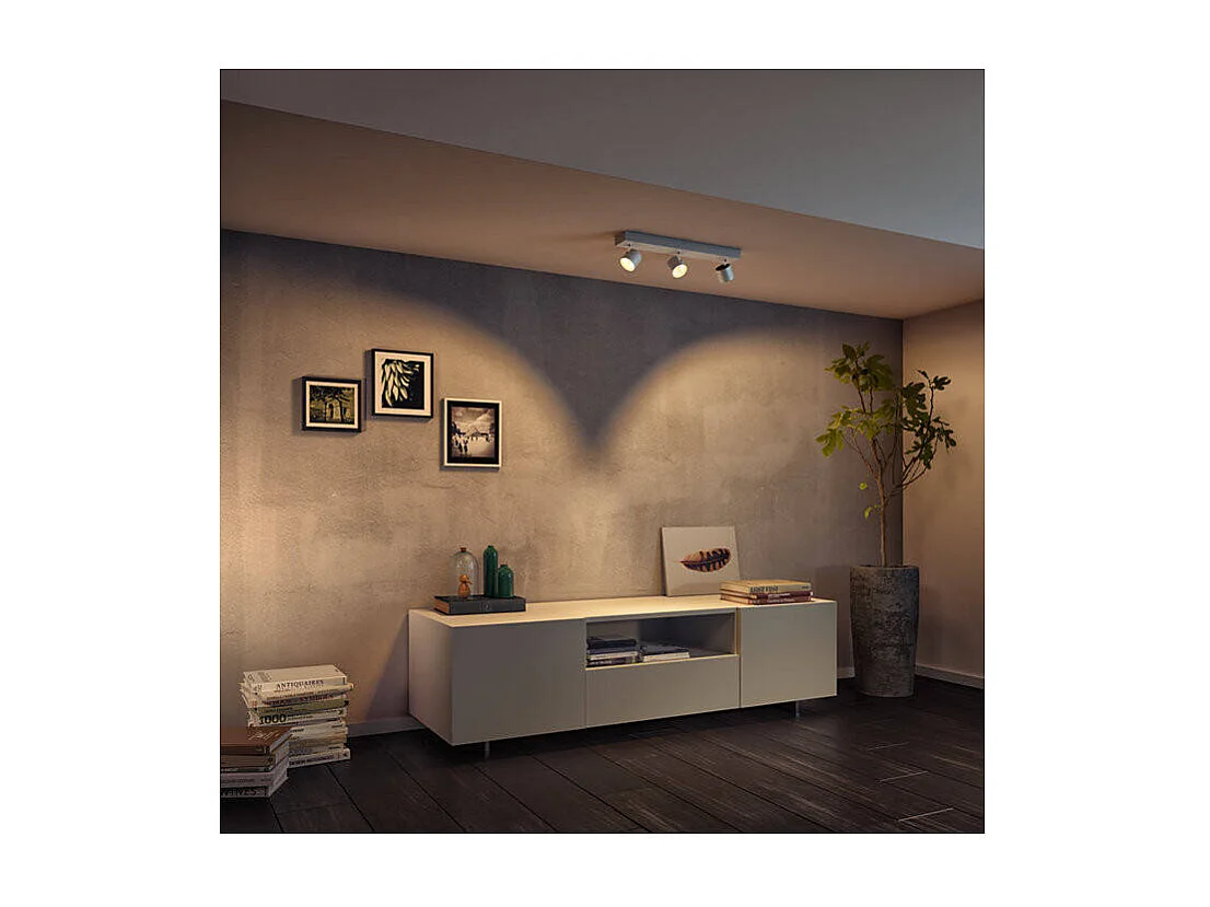 Plafonnier LED Dimmable WarmGlow avec 3 Spots 3x4.5W  Star Blanc 2200 - 2700K