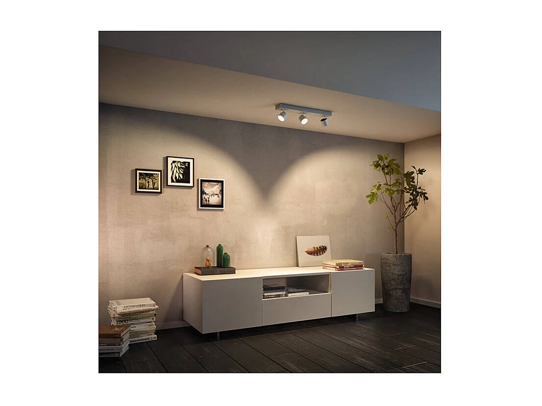 Plafonnier LED Dimmable WarmGlow avec 3 Spots 3x4.5W  Star Blanc 2200 - 2700K