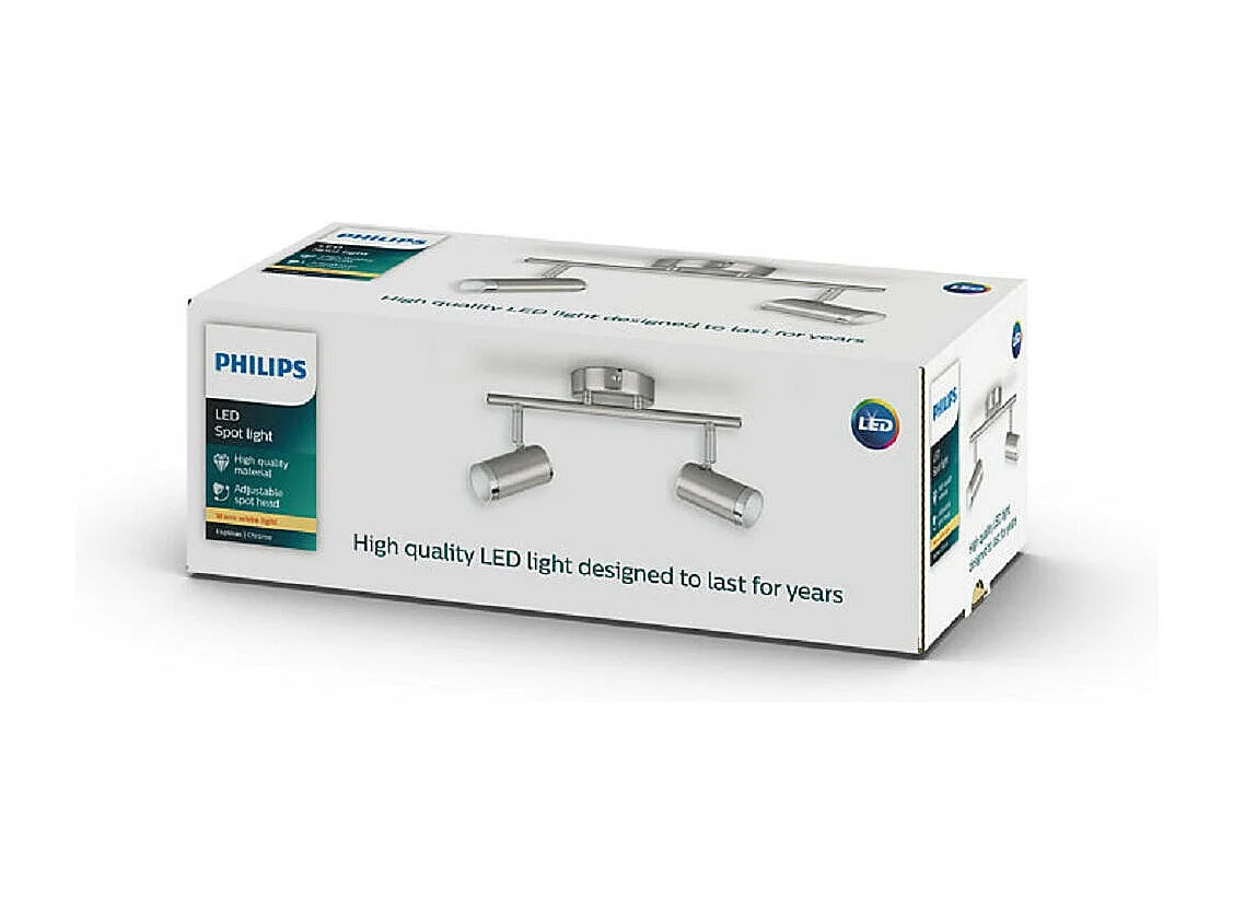 TechBrey Lámpara de Techo LED 2 Focos PHILIPS Espimas 2x4.3W