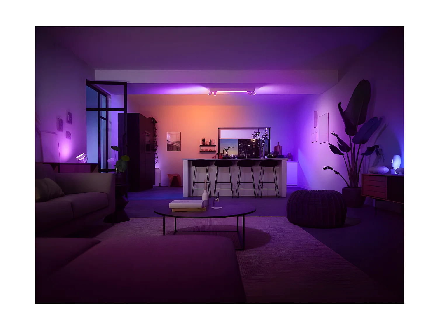 Plafonnier LED White Color Centris GU10 4x5.7W  Hue Blanc