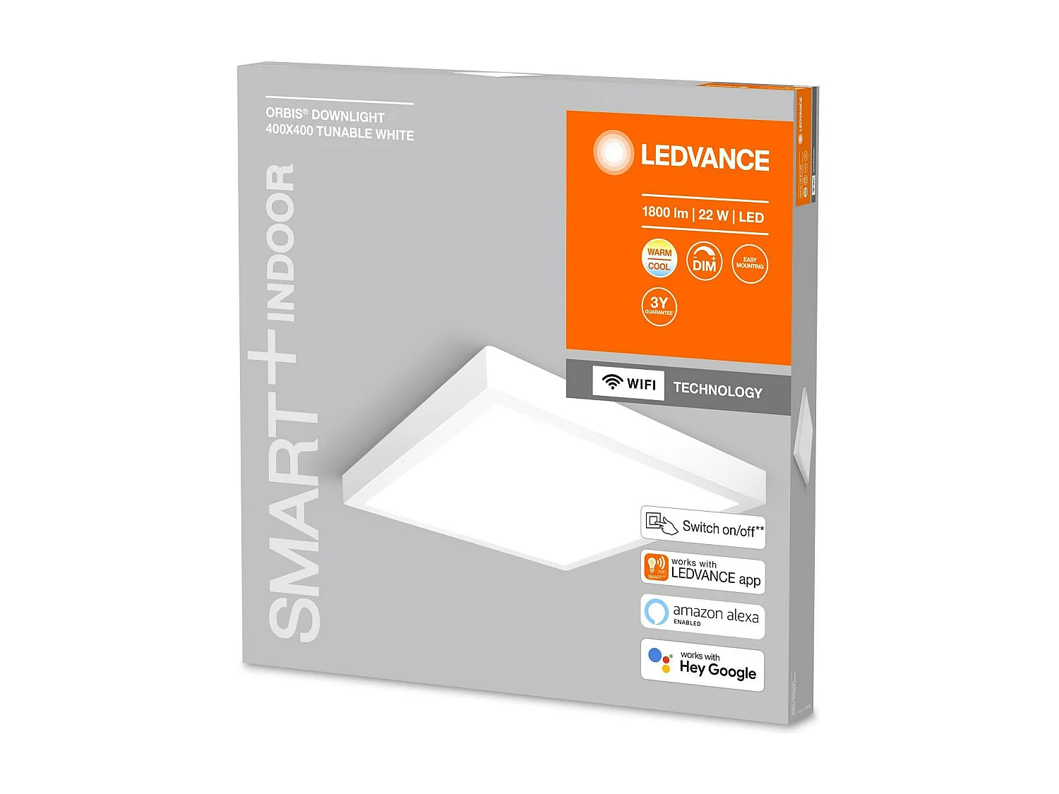 TechBrey Plafón LED 22W CCT Cuadrado 400x400 mm Smart+ WiFi ORBIS LEDVANCE 4058075572973