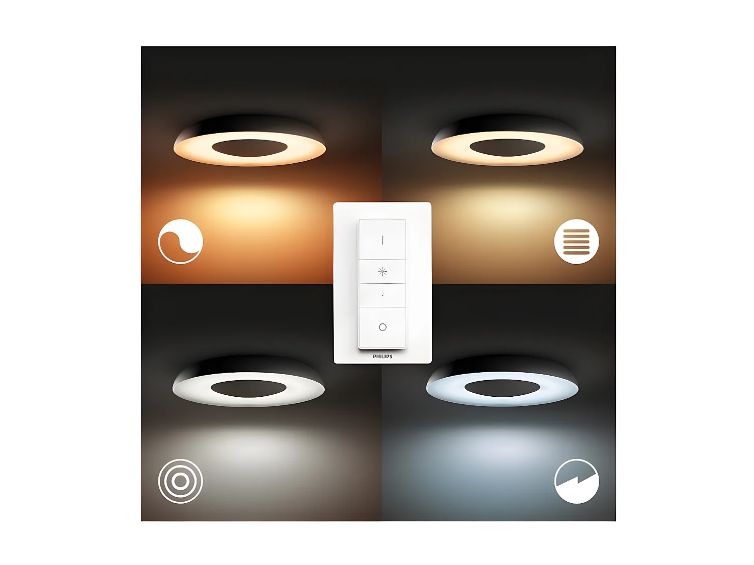 Plafón LED 27W White Ambiance Hue Still Negro