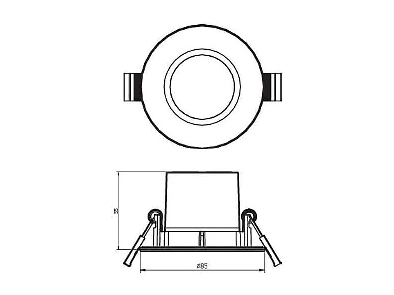 TechBrey Pack de 3 Unidades Foco Downlight LED Regulable 5W PHILIPS Dive Corte Ø 70 mm