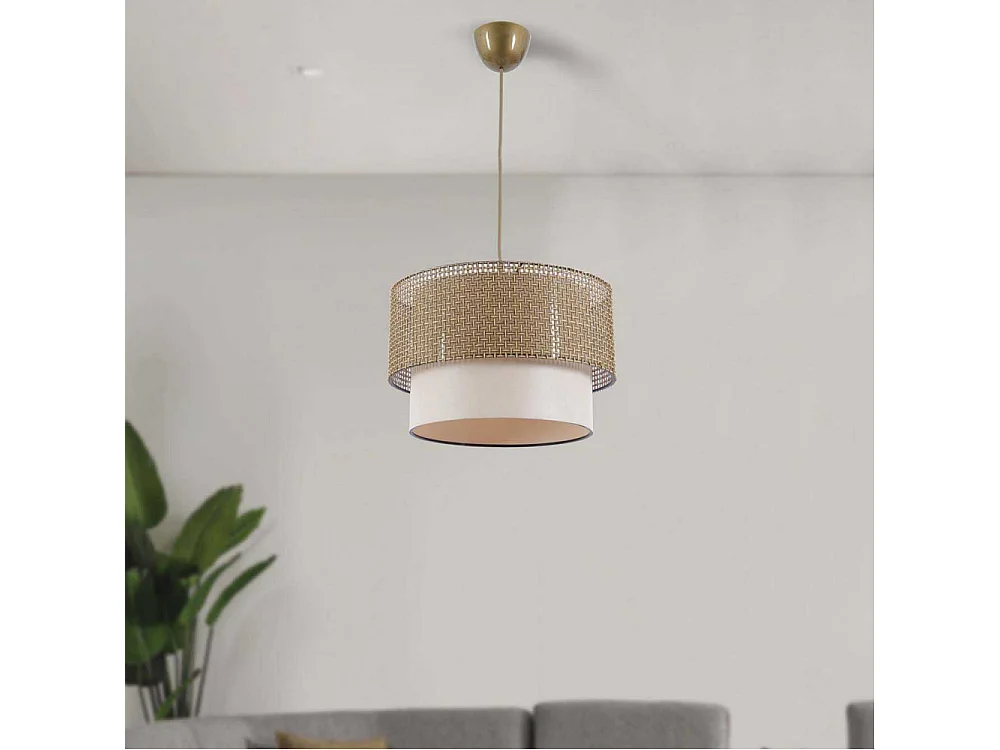 Suspension en métal et tissu Coral