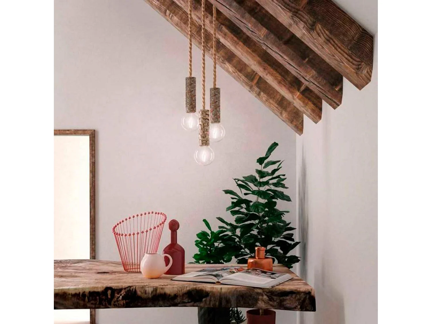 Lampada a Sospensione CREATIVE-CABLES PDW0422CLS20 Naturale