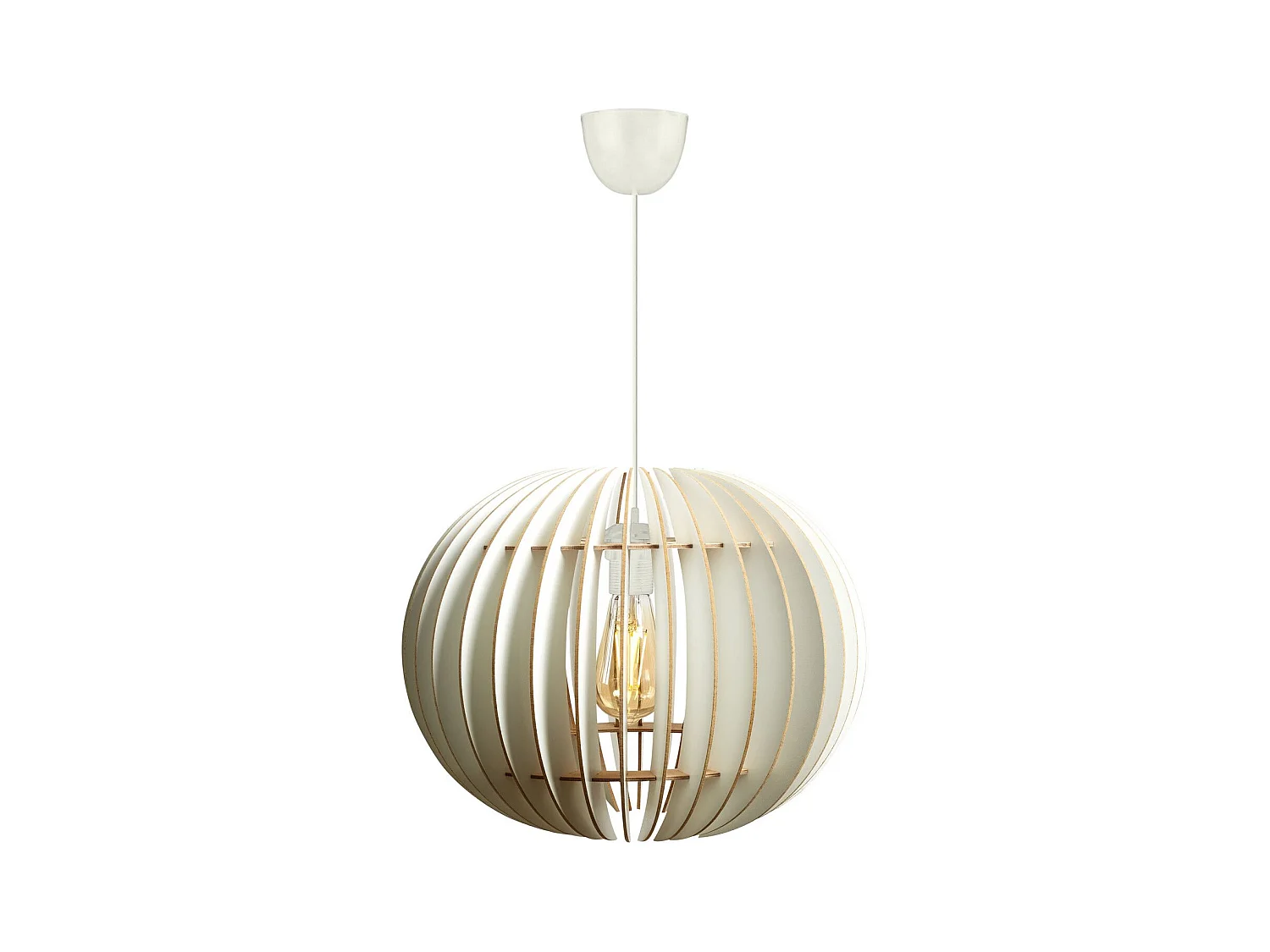 Suspension sphérique Ventilador D36cm Bois Blanc