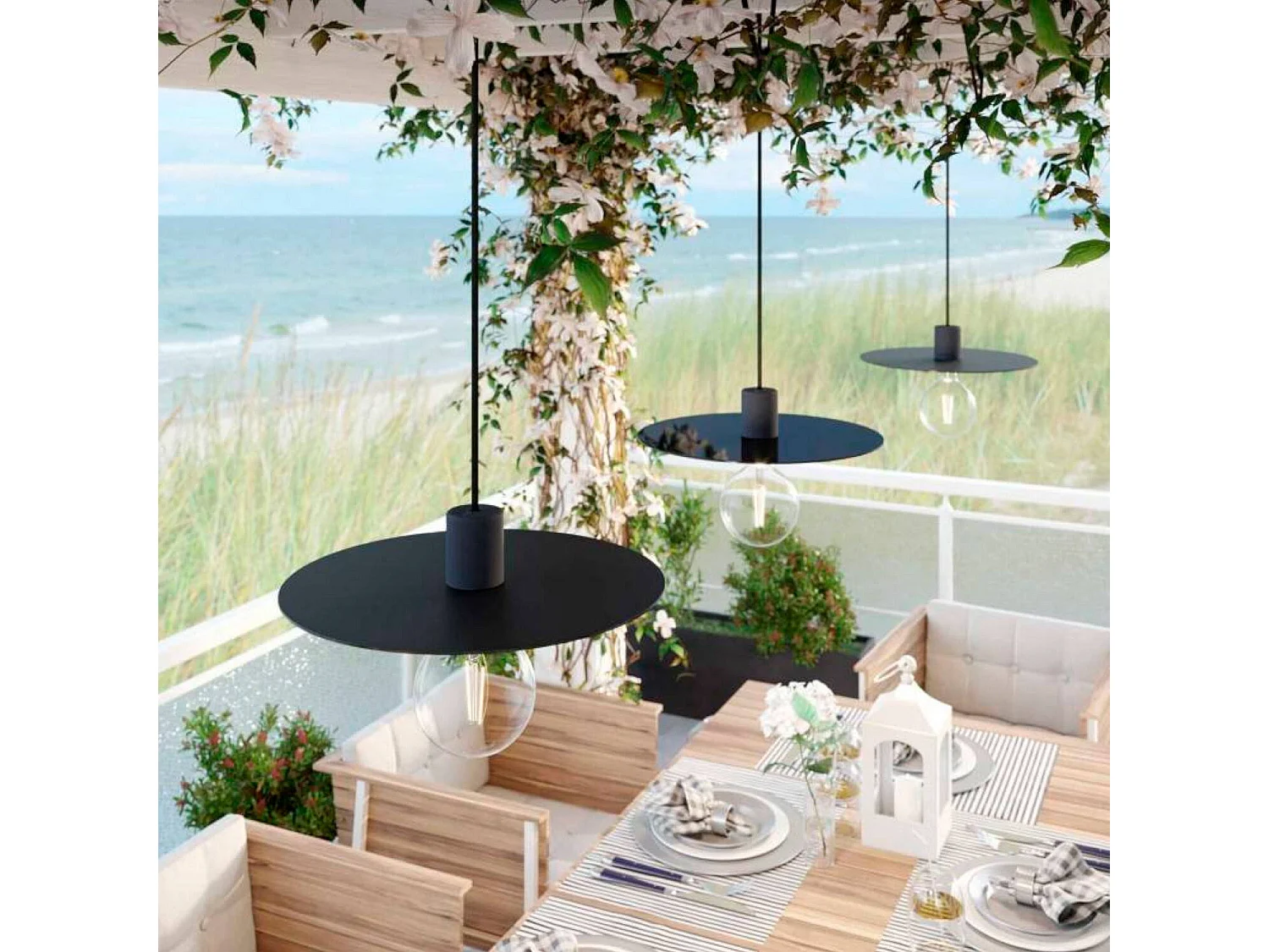 TechBrey Lámpara Colgante Aluminio para Exterior IP65 Eiva Elegant Creative-Cables PDEBIEL0250SM01DDBIA